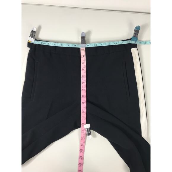 Aritzia Wilfred Darontal Trouser Crepe Pants 6 Black White Silk Stripe Classic - Picture 9 of 10